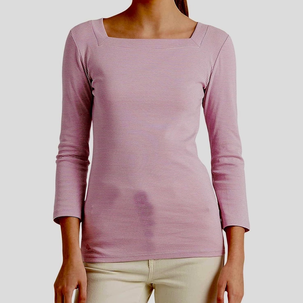 ~ NWT ~ LAUREN Ralph Lauren "Striped Stretch Cotton Top"